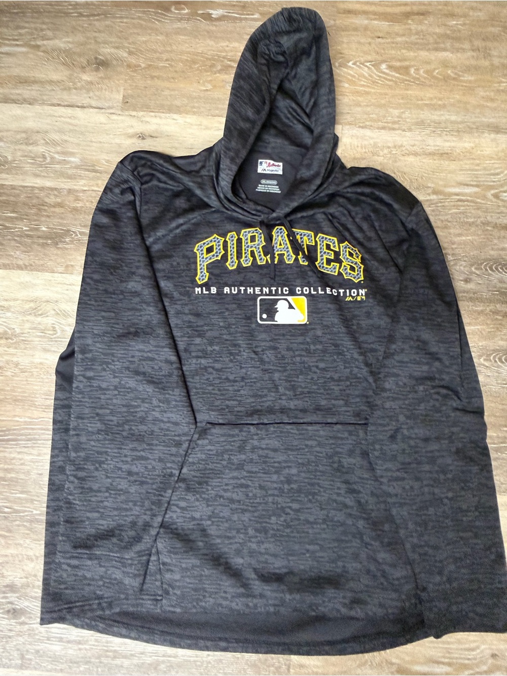 Pittsburgh Pirates Authentic Majestic Black Mens Hoodie Size 2XL Baseball MLB
